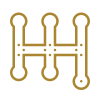 Logo de boîte de vitesse manuelle